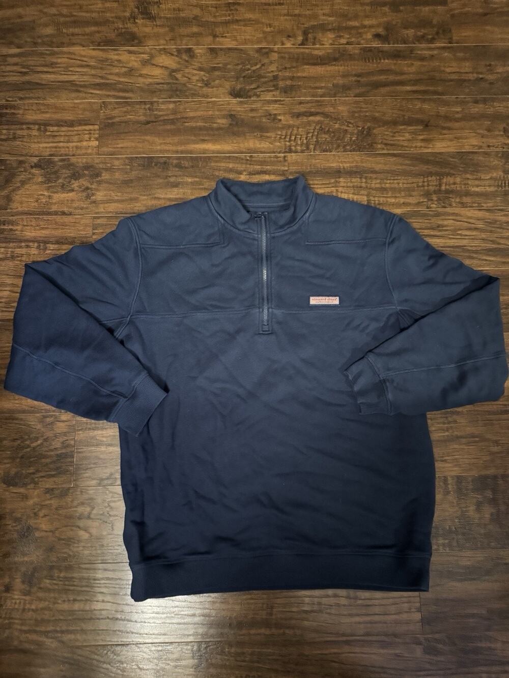 Vineyard Vines Mens Shep Shirt Quarter Zip Pullover Sweatshirt Sz XL Navy Blue